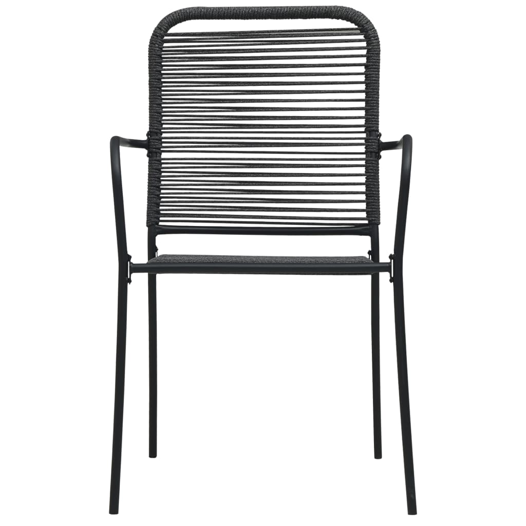 Set da Pranzo da Giardino 3 pz Nero in Vetro e Acciaio | homemem39