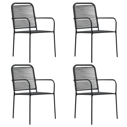 Set da Pranzo da Giardino 5 pz Nero in Vetro e Acciaio | homemem39