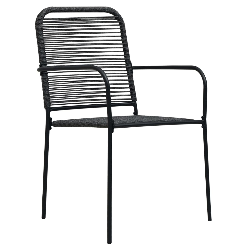 Set da Pranzo da Giardino 5 pz Nero in Vetro e Acciaio | homemem39