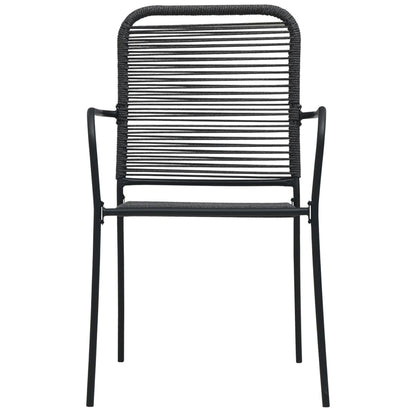 Set da Pranzo da Giardino 5 pz Nero in Vetro e Acciaio | homemem39