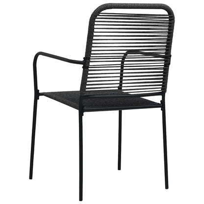 Set da Pranzo da Giardino 7 pz Nero in Vetro e Acciaio | homemem39