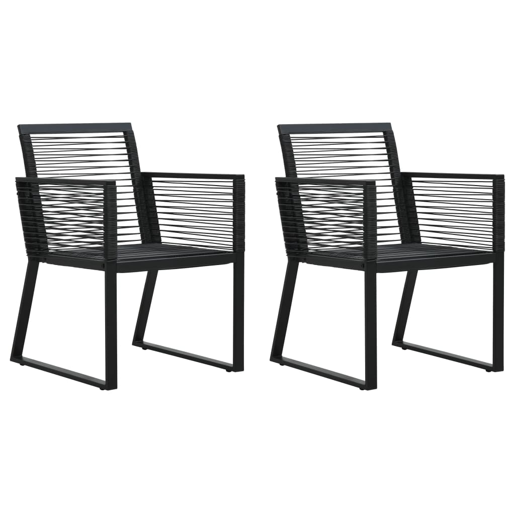 Set da Pranzo da Giardino 3 pz in Rattan PVC Nero - homemem39