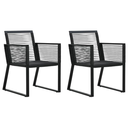 Set da Pranzo da Giardino 3 pz in Rattan PVC Nero - homemem39