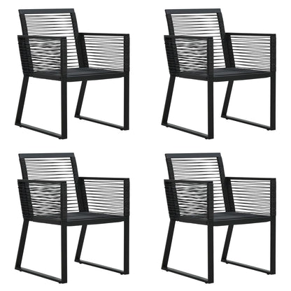 Set da Pranzo da Giardino 5 pz in Rattan PVC Nero | homemem39