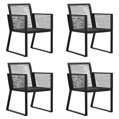 Set da Pranzo da Giardino 5 pz in Rattan PVC Nero | homemem39