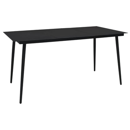 Set da Pranzo da Giardino 7 pz in Rattan PVC Nero | homemem39