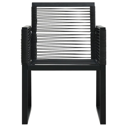 Set da Pranzo da Giardino 7 pz in Rattan PVC Nero | homemem39