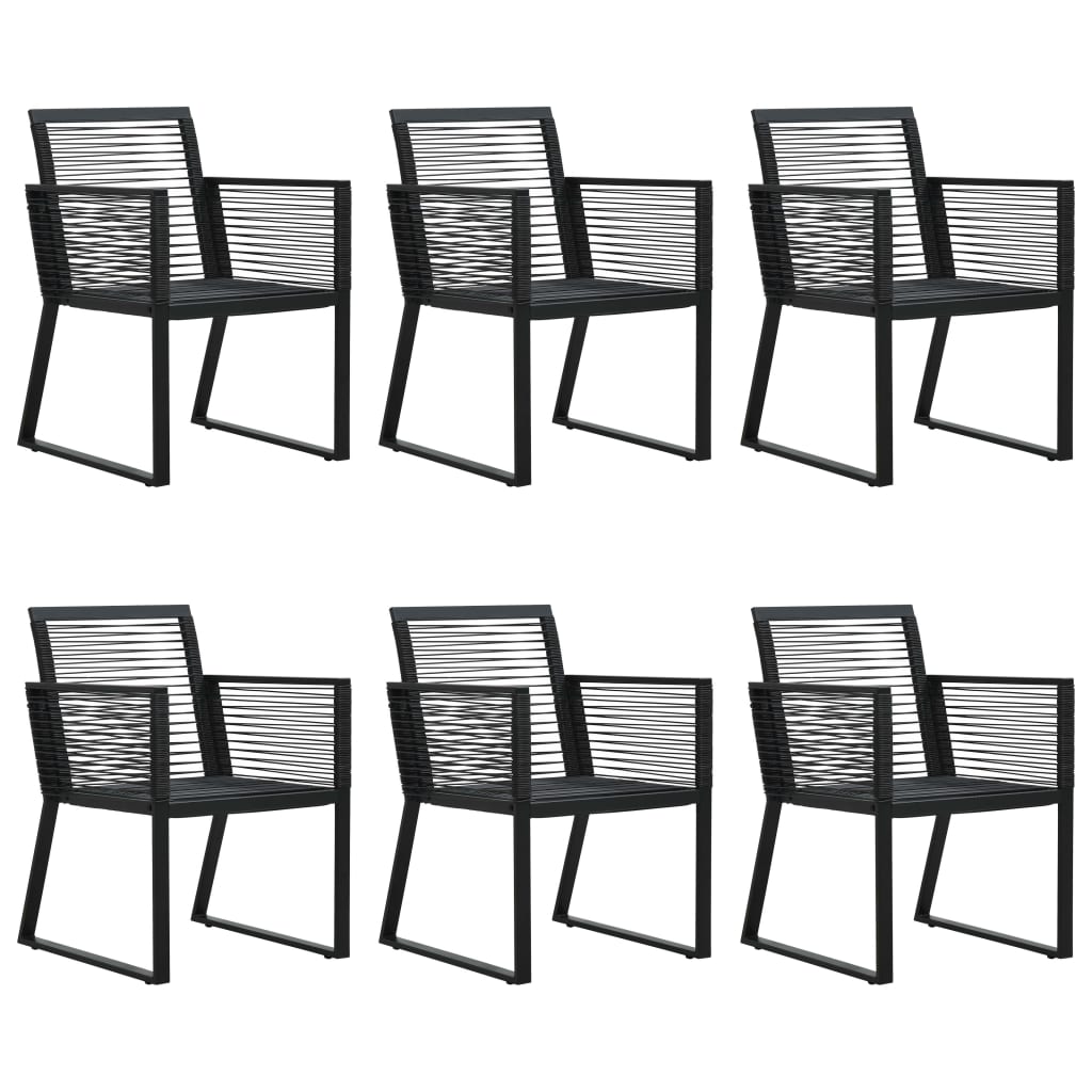 Set da Pranzo da Giardino 7 pz in Rattan PVC Nero - homemem39