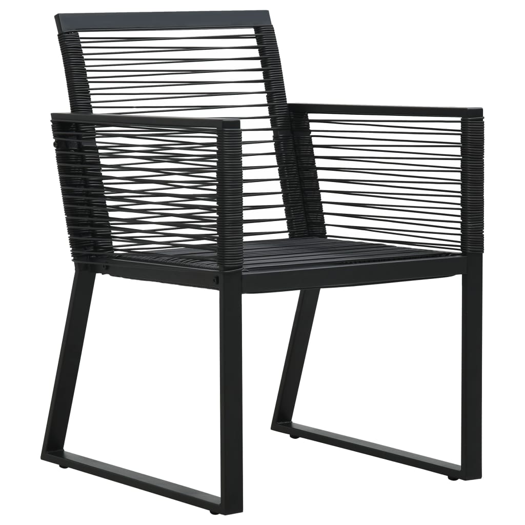 Set da Pranzo da Giardino 7 pz in Rattan PVC Nero - homemem39