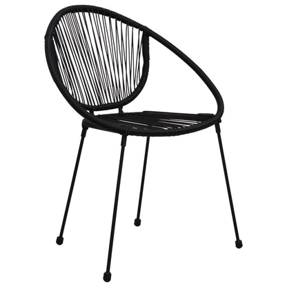 Set da Pranzo da Giardino 3 pz in Rattan PVC Nero | homemem39