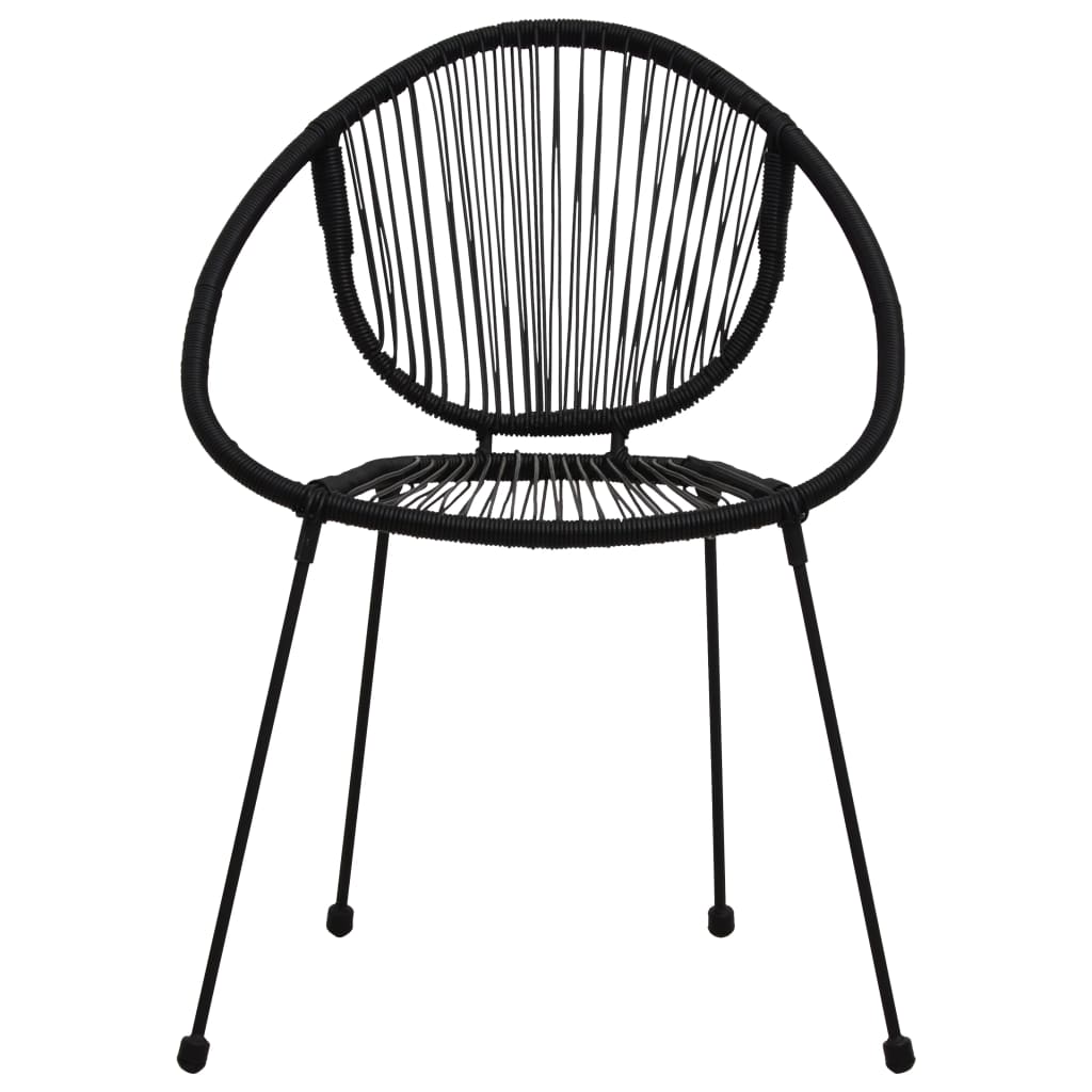 Set da Pranzo da Giardino 3 pz in Rattan PVC Nero | homemem39