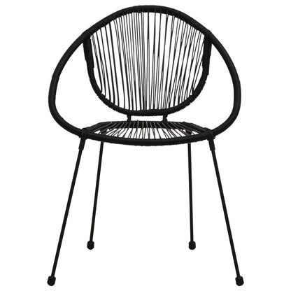Set da Pranzo da Giardino 3 pz in Rattan PVC Nero | homemem39