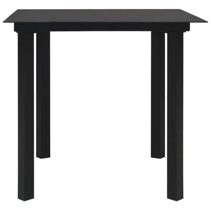 Set da Pranzo da Giardino 3 pz in Rattan PVC Nero | homemem39