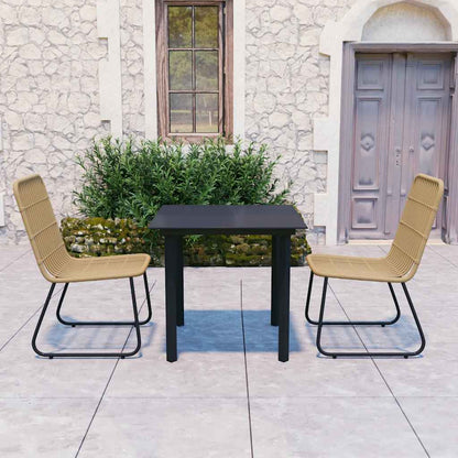 Set da Pranzo da Giardino 3 pz in Polyrattan e Vetro | homemem39