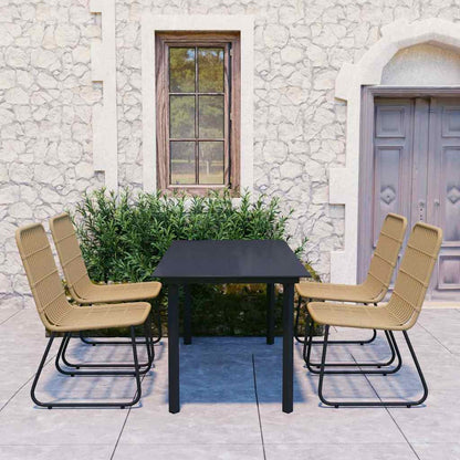 Set da Pranzo da Giardino 5 pz in Polyrattan e Vetro | homemem39