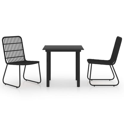 Set da Pranzo da Giardino 3 pz in Polyrattan e Vetro - homemem39