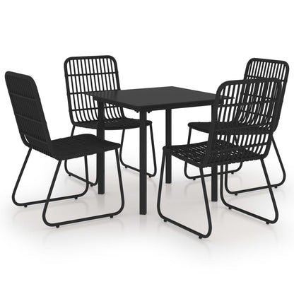 Set da Pranzo da Giardino 5 pz in Polyrattan e Vetro - homemem39