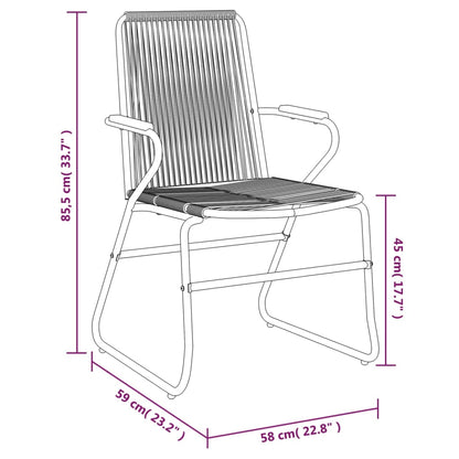 Set da Pranzo da Giardino 3 pz Nero in Rattan PVC - homemem39