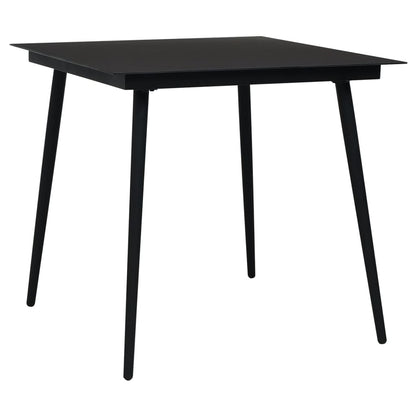 Set da Pranzo da Giardino 5 pz Nero in Rattan PVC - homemem39