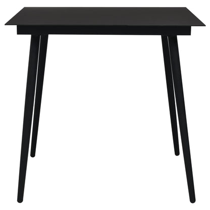 Set da Pranzo da Giardino 5 pz Nero in Rattan PVC - homemem39