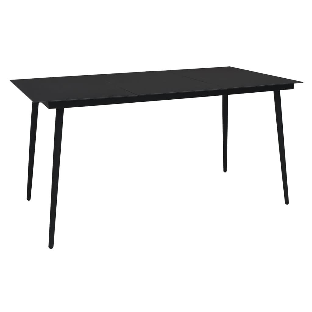 Set da Pranzo da Giardino 7 pz Nero in Rattan PVC | homemem39