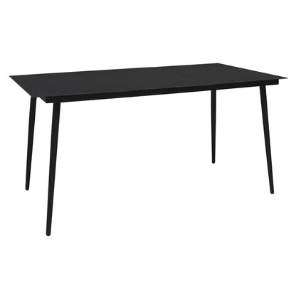 Set da Pranzo da Giardino 7 pz Nero in Rattan PVC | homemem39
