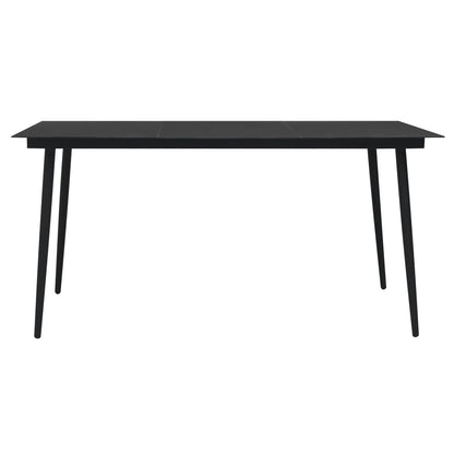 Set da Pranzo da Giardino 7 pz Nero in Rattan PVC | homemem39