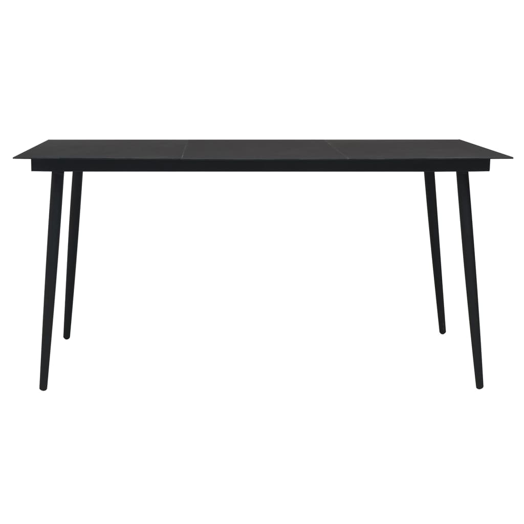 Set da Pranzo da Giardino 7 pz Nero in Rattan PVC - homemem39