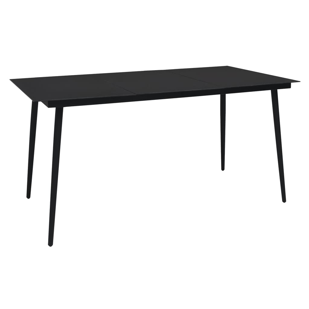 Set da Pranzo da Giardino 9 pz Nero in Rattan PVC - homemem39