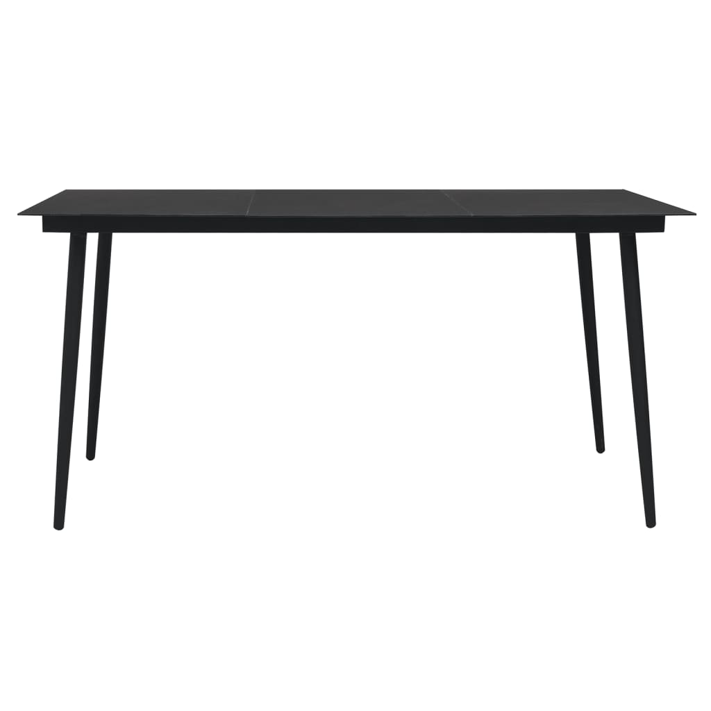 Set da Pranzo da Giardino 9 pz Nero in Rattan PVC - homemem39