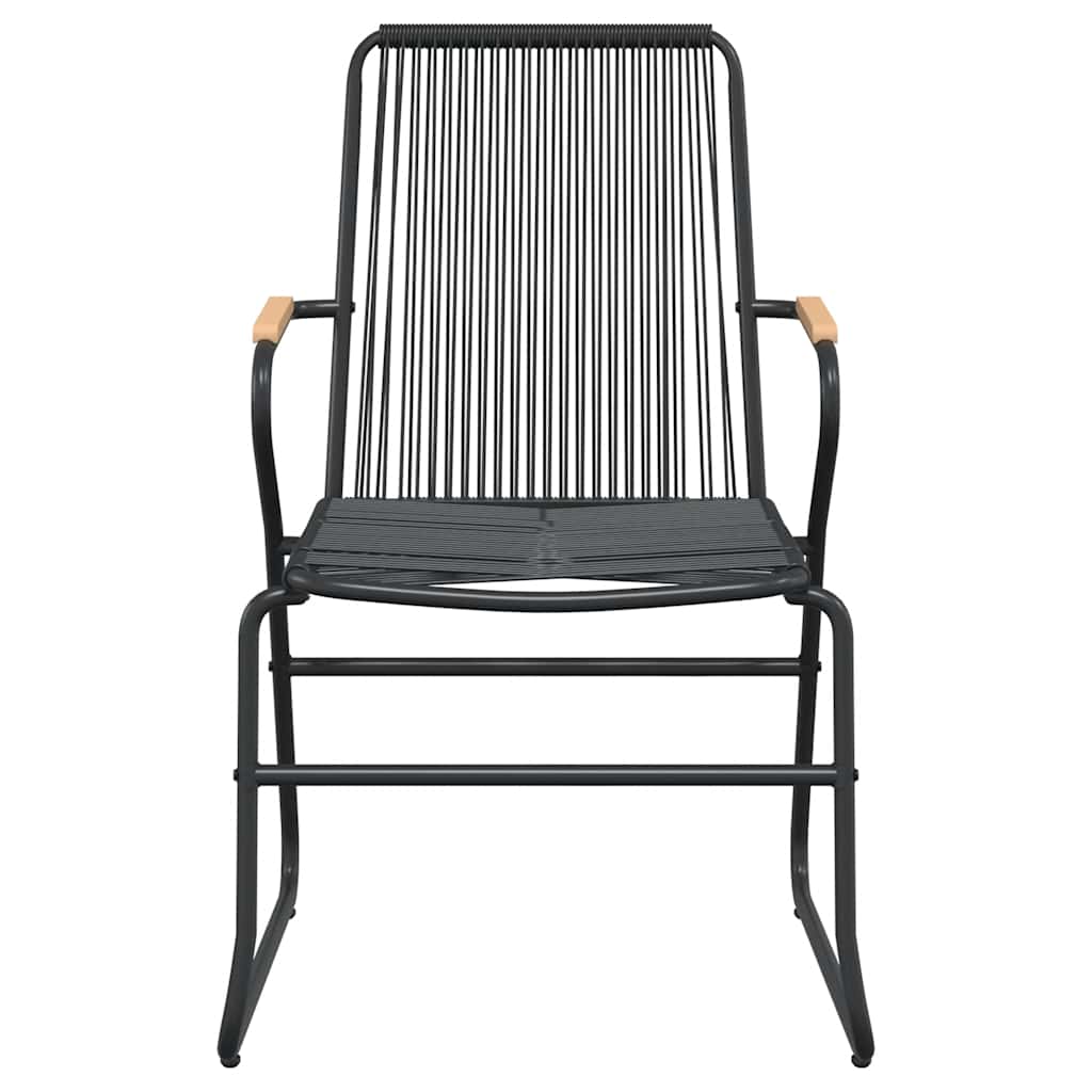 Set da Pranzo da Giardino 7 pz Nero in Rattan PVC | homemem39