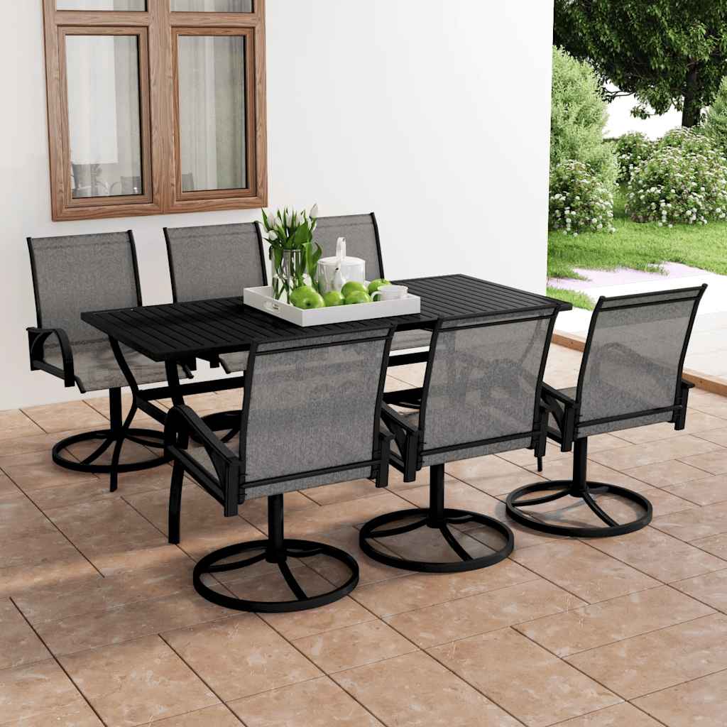 Set da Pranzo da Giardino 7 pz in Textilene e Acciaio | homemem39