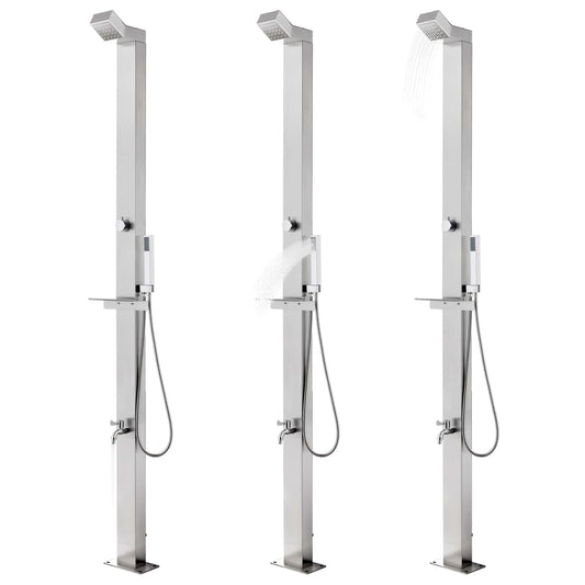 Doccia da Giardino 220 cm in Acciaio Inossidabile - homemem39