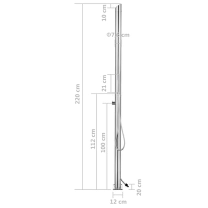 Doccia da Giardino 220 cm in Acciaio Inossidabile