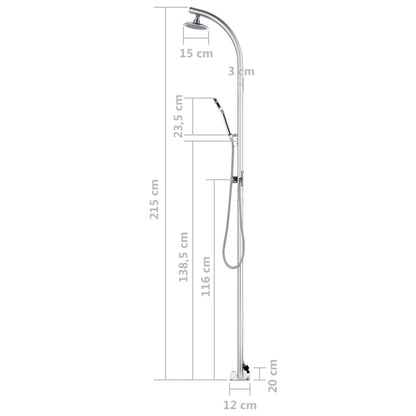 Doccia da Giardino 215 cm in Alluminio - homemem39