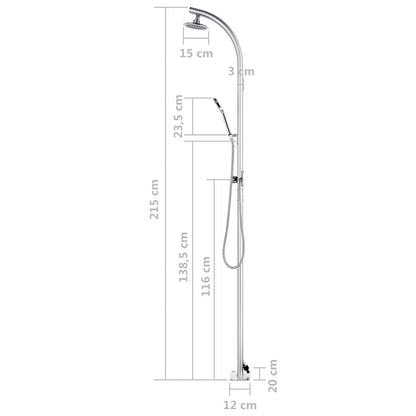 Doccia da Giardino 215 cm in Alluminio