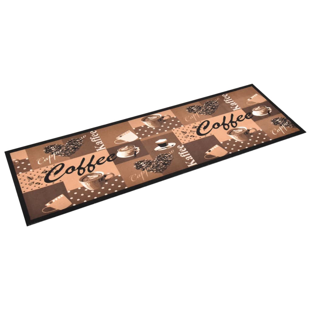 Tappetino da Cucina Lavabile Caffè Marrone 45x150 cm | homemem39