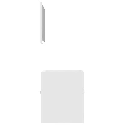 Set Mobili da Bagno 2 pz Bianco in Legno Multistrato | homemem39