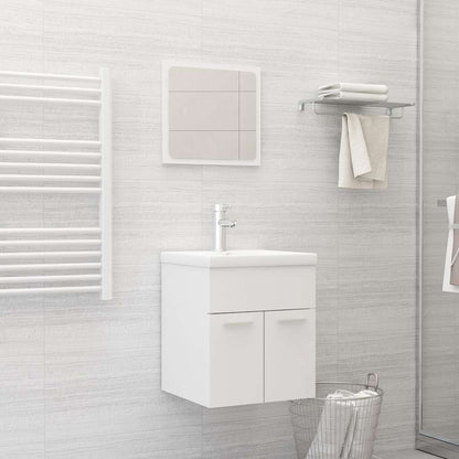 Set Mobili da Bagno 2 pz Bianco in Legno Multistrato | homemem39