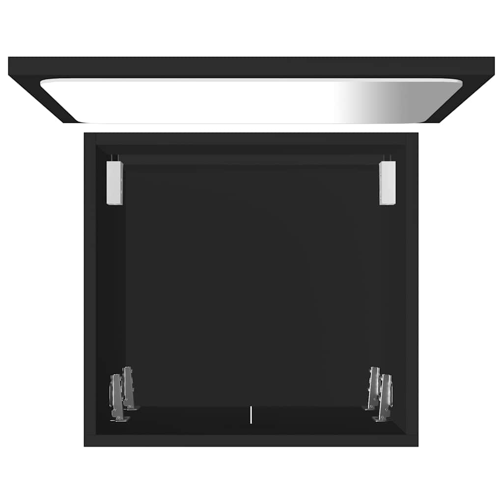 Set Mobili da Bagno 2 pz Nero in Legno Multistrato