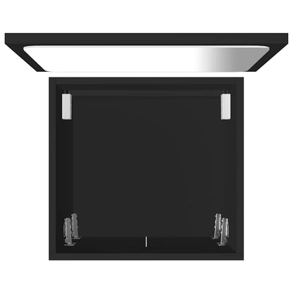 Set Mobili da Bagno 2 pz Nero in Legno Multistrato
