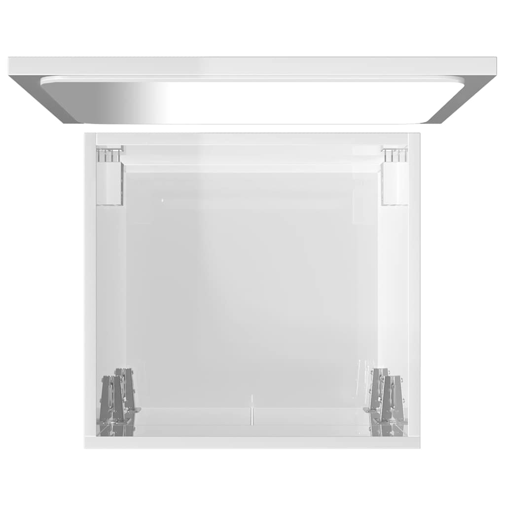 Set Mobili da Bagno 2 pz Bianco Lucido in Legno Multistrato | homemem39