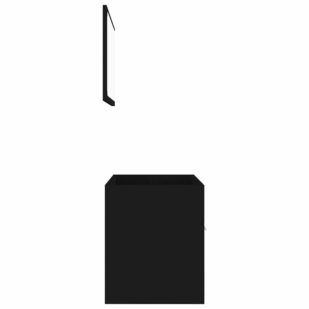 Set Mobili da Bagno 2 pz Nero in Legno Multistrato | homemem39