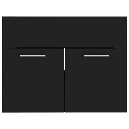 Set Mobili da Bagno 2 pz Nero in Legno Multistrato | homemem39