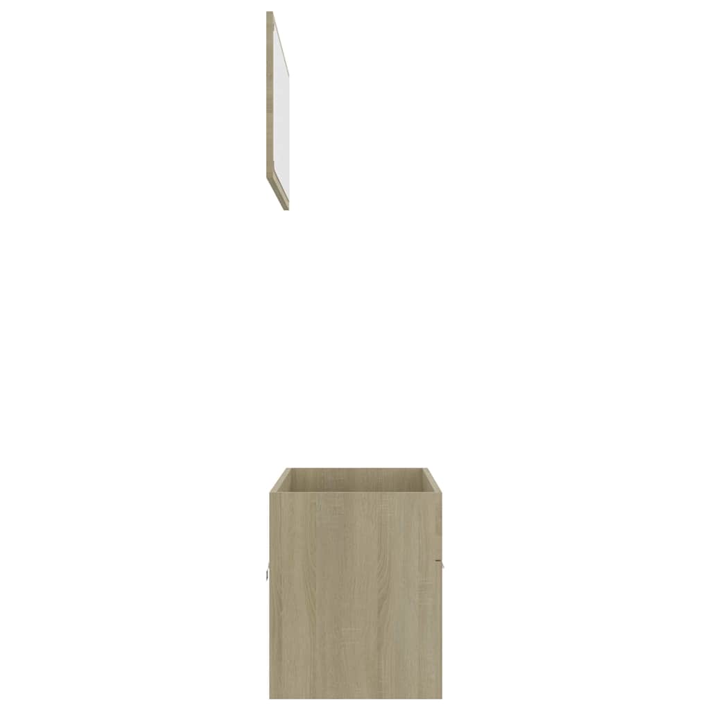 Set Mobili da Bagno 2 pz Rovere Sonoma in Legno Multistrato
