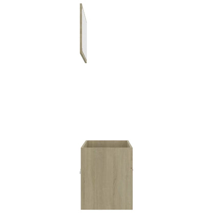Set Mobili da Bagno 2 pz Rovere Sonoma in Legno Multistrato