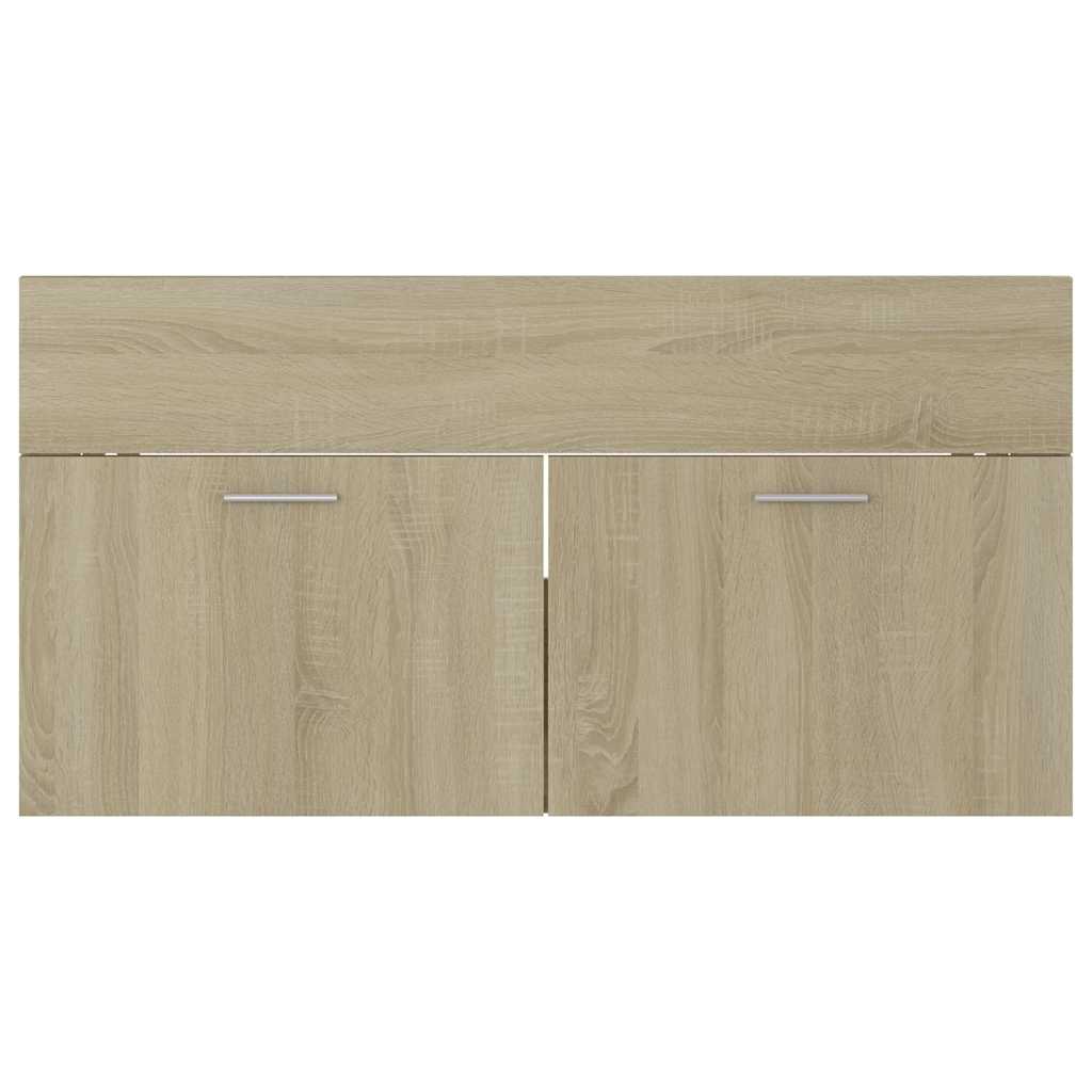 Set Mobili da Bagno 2 pz Rovere Sonoma in Legno Multistrato | homemem39