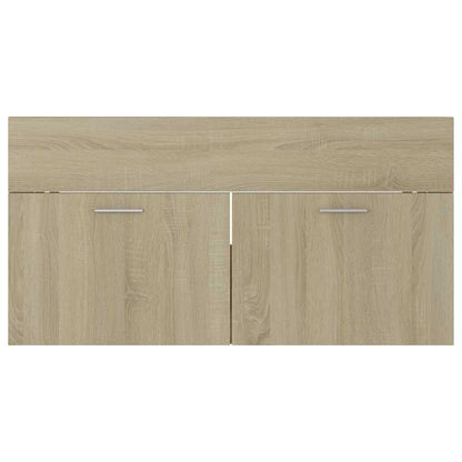 Set Mobili da Bagno 2 pz Rovere Sonoma in Legno Multistrato | homemem39