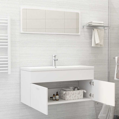 Set Mobili da Bagno 2 pz Bianco in Legno Multistrato | homemem39