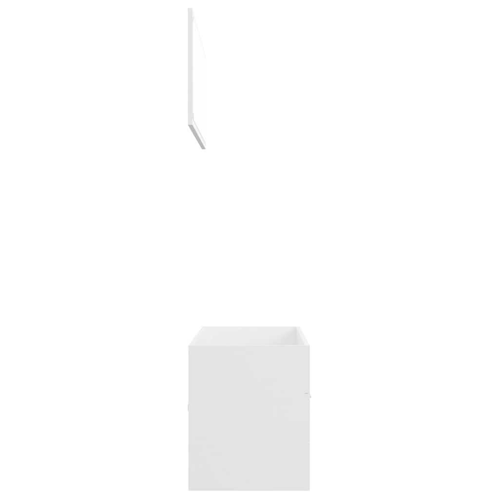 Set Mobili da Bagno 2 pz Bianco in Legno Multistrato | homemem39
